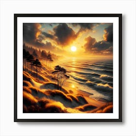 Sunset On The Beach Art Print