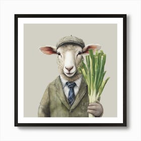 Leek Sheep Final Flattened Art Print