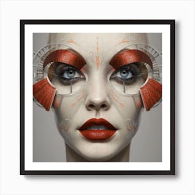 Typography Art Anime Op Art Red Lips Make Up C Art Print