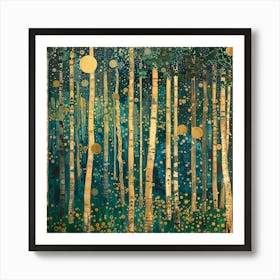 Dense Forest in Style of Gustav Klimt Art Print