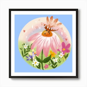 Dragonfly On A Flower Poster