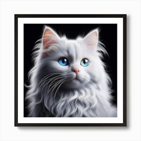 White Cat With Blue Eyes 9 Art Print