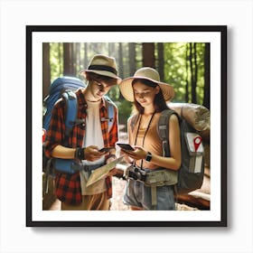 Gen Alpha Teens Geocaching Art Print