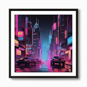 Neon City Art Print