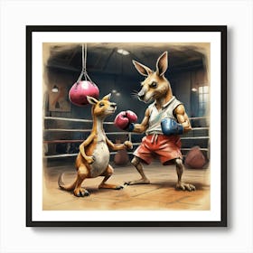 Boxing Kangaroo 3 Art Print