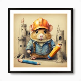 Hamster In A Hard Hat Póster