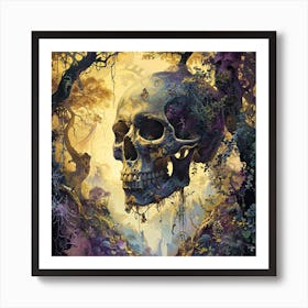 Skull In The Forest 2 Art Print