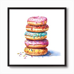 Stack Of Sprinkles Donuts 7 Art Print