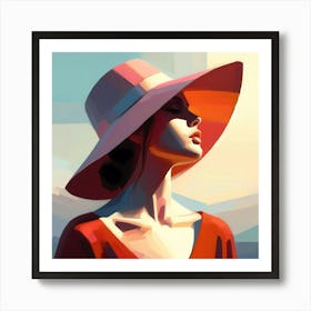 Portrait Of A Woman In A Hat 8 Art Print