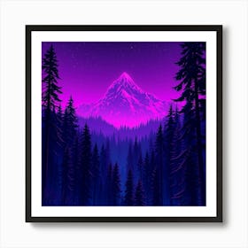 Purple Mountain Landscape 3 Art Print