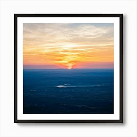 An Abstract Art Of The Stratosphere Where The Horizon Blurs The Line Between An Orange Sunrise And 2 1 Art Print