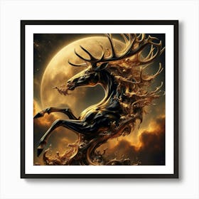 Deer In The Moonlight Affiche