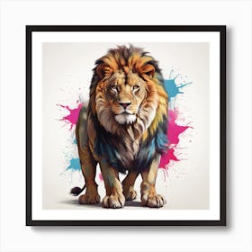 Colorful Lion Art Print