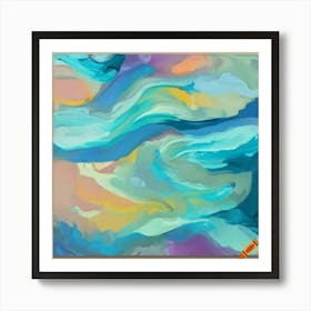  Detailed Art Deco Abstract Painting In Pastel Colors Art Print