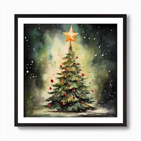 Pastel Pine Time-Traveling Tannenbaum Art Print