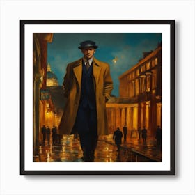 Detective In The Rain Art Print