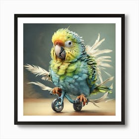Parrot On A Bike 1 Art Print