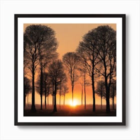 Sunset In The Woods Art Print