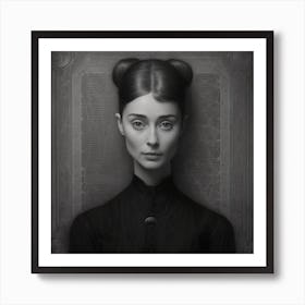 Portrait Of Audrey Hepburn - Leonardo Davinci Style4 Art Print