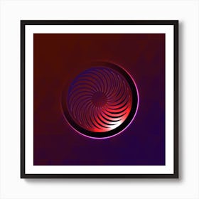 Geometric Neon Glyph on Jewel Tone Triangle Pattern 049 Art Print