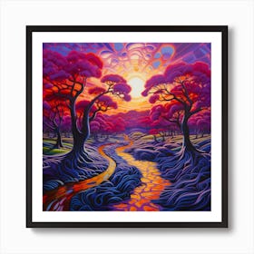 Vista Harmony In Violet Art Print