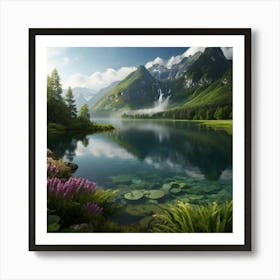 Lake In The Mountains 3 Art Print