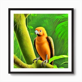 Parrot In The Jungle Art Print