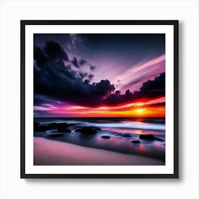 Sunset At The Beach 561 Art Print