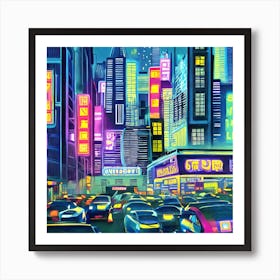 Neon City Art Print