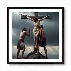 The Heart Wrenching Scene Of Jesuss Crucifixion   Art Print