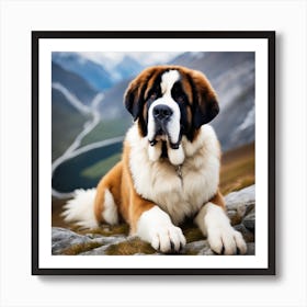 St Bernard Dog 7 Art Print