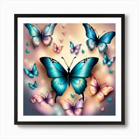 Butterfly Wallpaper Art Print