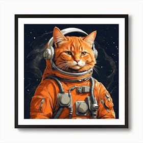 Astronaut Cat 13 Art Print