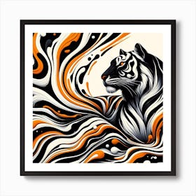 Abstract Tiger Art Print