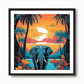 Elephant In The Jungle Art Print