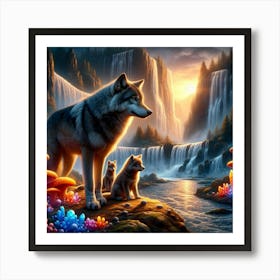 Beautiful AI Wolf Art Art Print