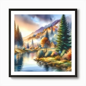 Lake In The Mountains 2 Art Print