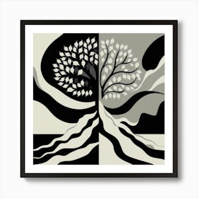 Black and White Abstract Art 195 Art Print