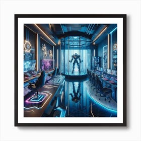 Futuristic Computer Room Art Print