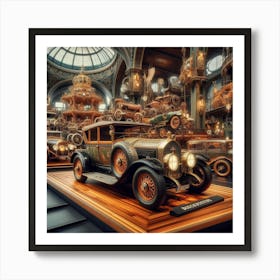 Old Cars In A Museum Art Print