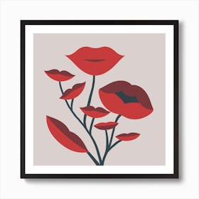 Kissing Lips Blossom Art Print