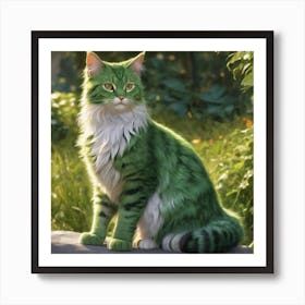 A Green Cat Art Print