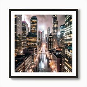 New York City At Night Art Print