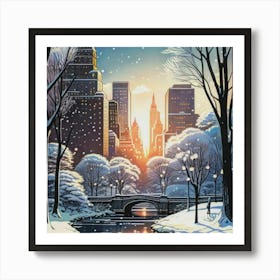 New York City In Winter Art Print