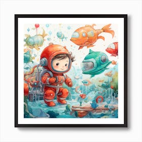 Little Astronaut 2 Art Print