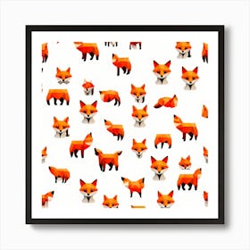 Fox pattern Art Print