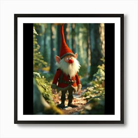 Gnome In The Woods Art Print