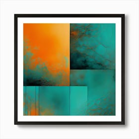 Verdigris geometry Art Print