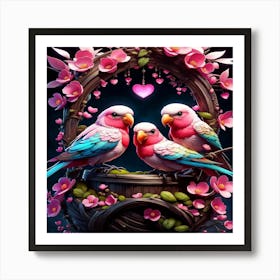 Birds In A Basket Art Print