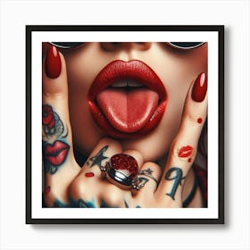 Tattooed Woman 1 Art Print